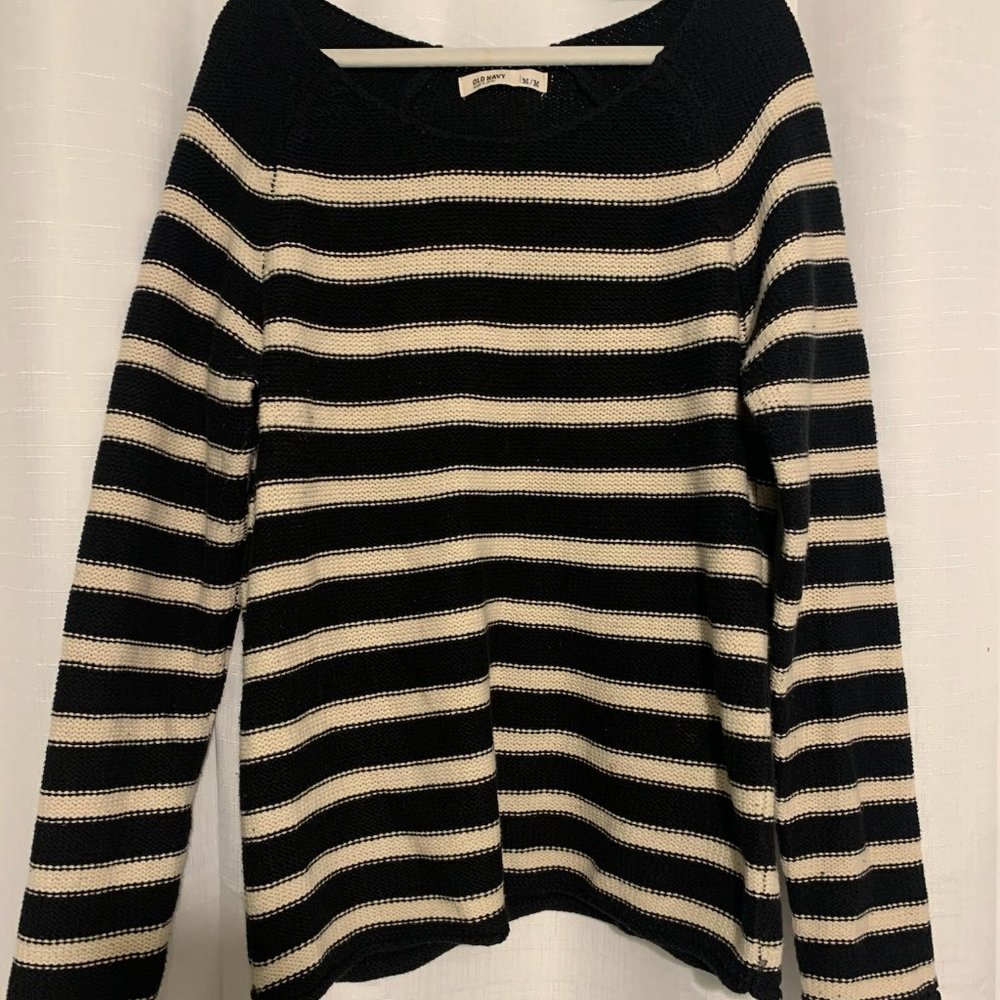 Black and White Striped Sweater size Medium